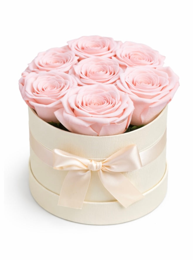 BOXE 7 ROSES PINK FRAICHES