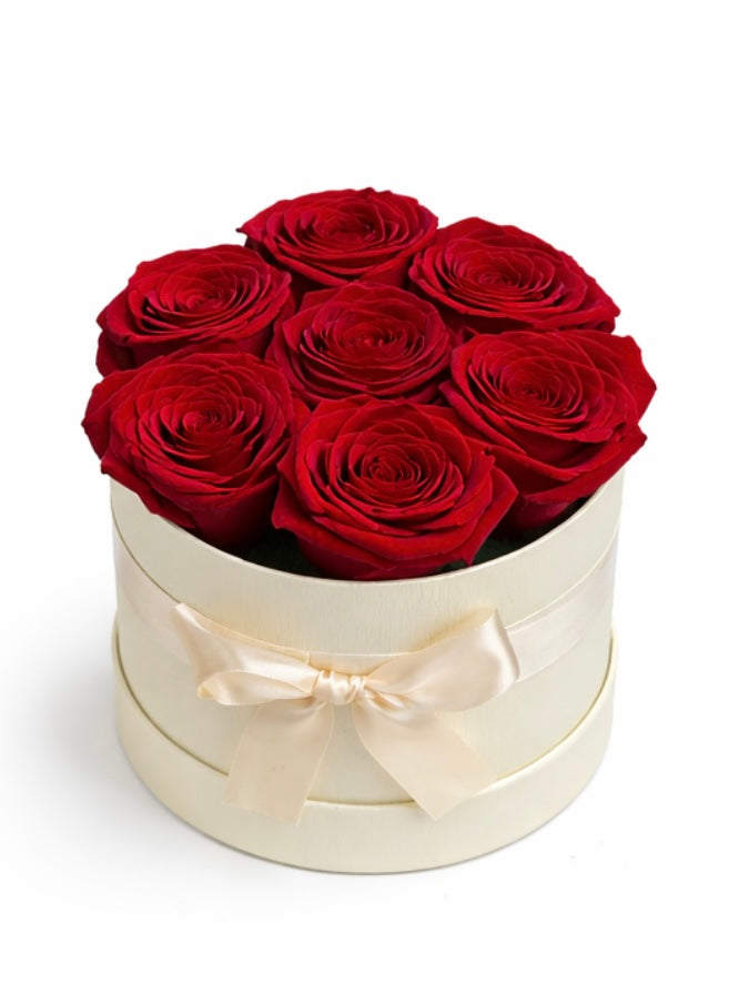 BOXE 7 ROSES ROUGES FRAICHES