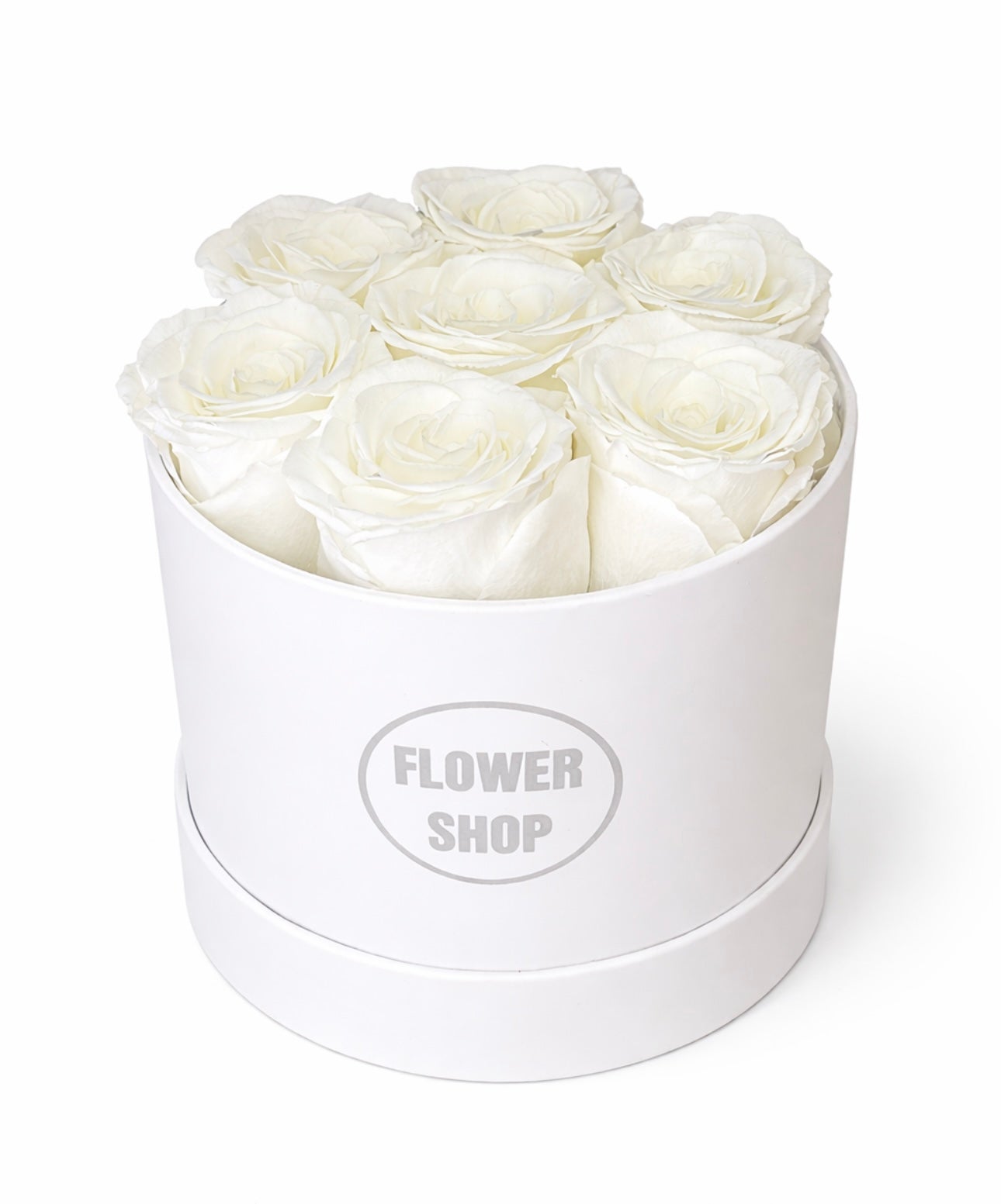 BOXE 7 ROSES ETERNELLES BLANCHES