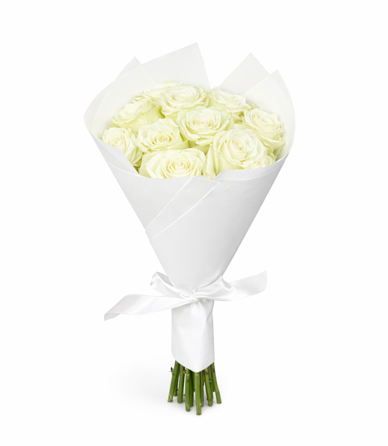 BOUQUET 10 ROSES BLANCHES