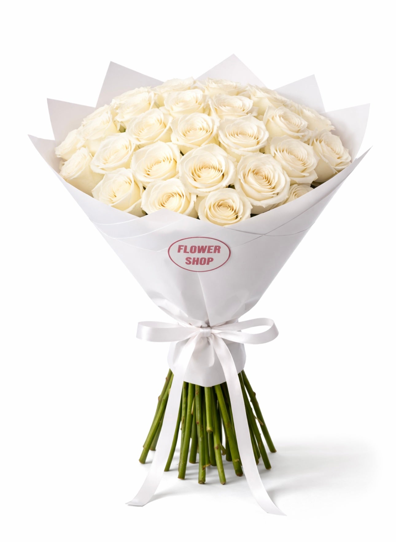 30 WHITE ROSES