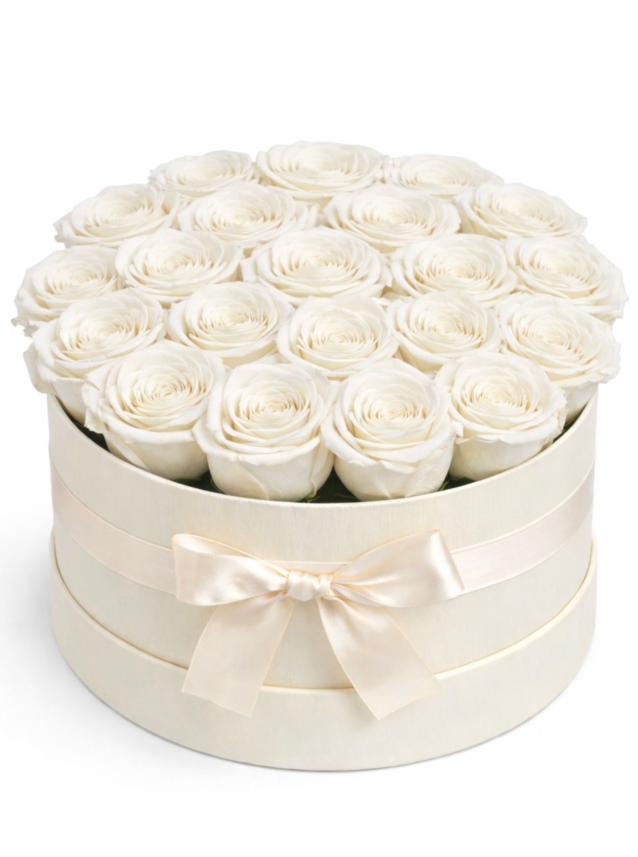 BOXE 25 ROSES ETERNELLES BLANCHES