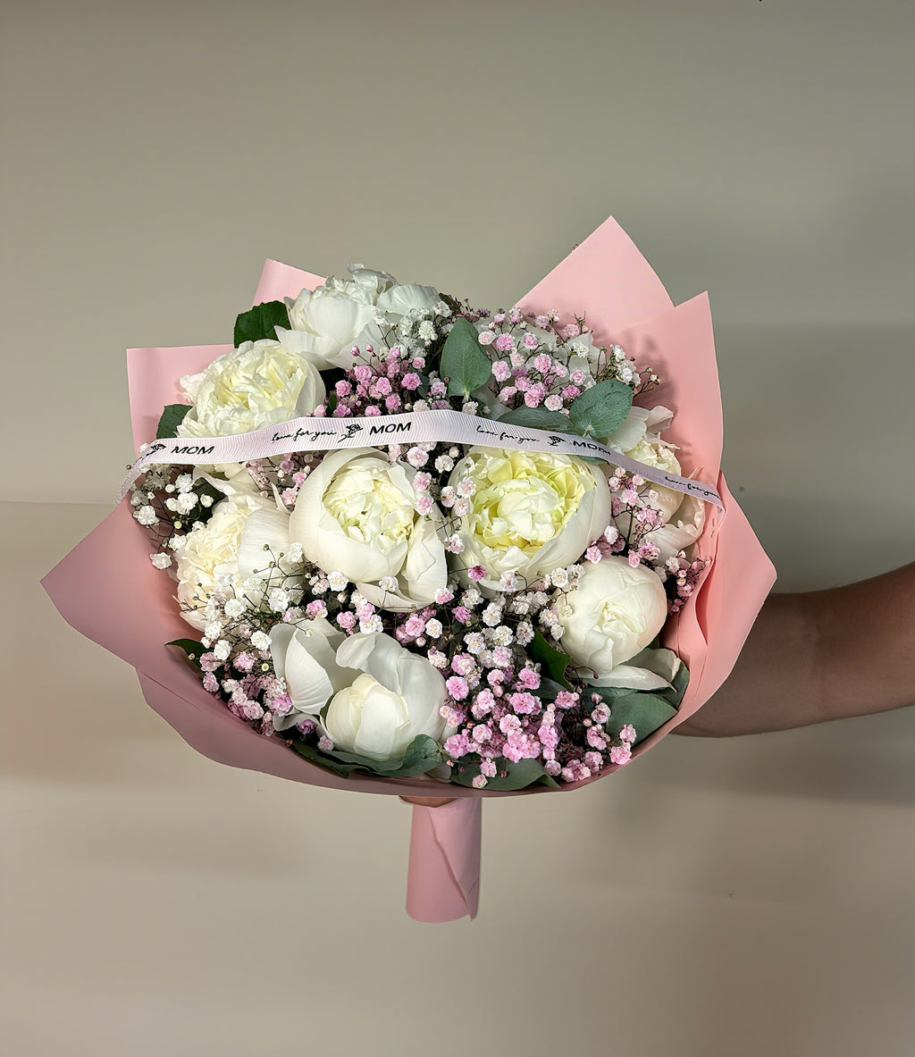 WHITE PIVOINES MEDIUM