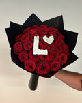 BOUQUET 30 ROSES ROUGES + INITIALE ❤️